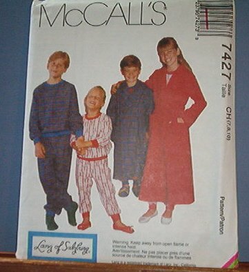 McCall's Sewing Pattern 7427 by Lanz of Salzberg, Robe, Jams, Size 7 8 10