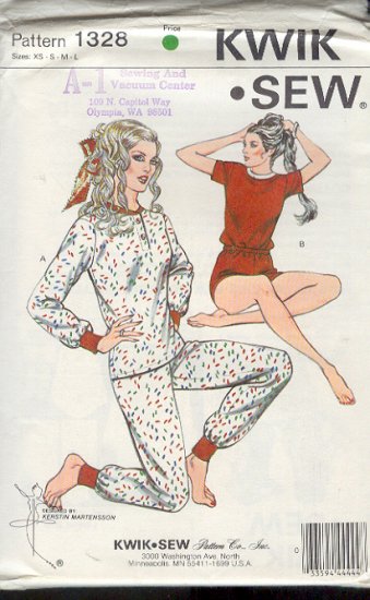 Kwik Sew Sewing Pattern 1328 Pajamas and Shortie, Bust Size 31 - 42