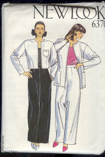 New Look Sewing Pattern 6370, Jacket, Long skirt and Wide Leg Pant, Size 8 - 18