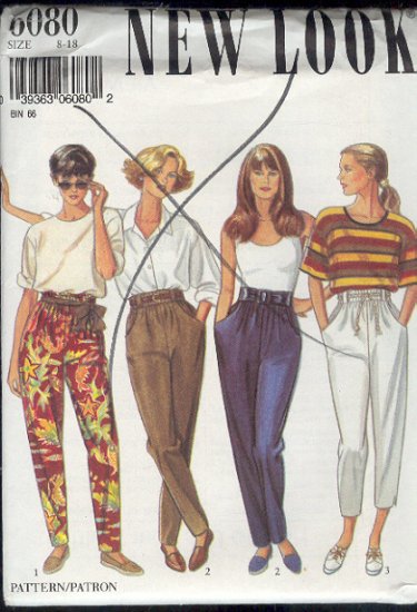 New Look Sewing Pattern 6080 Pants with Variations, Size 8 - 18