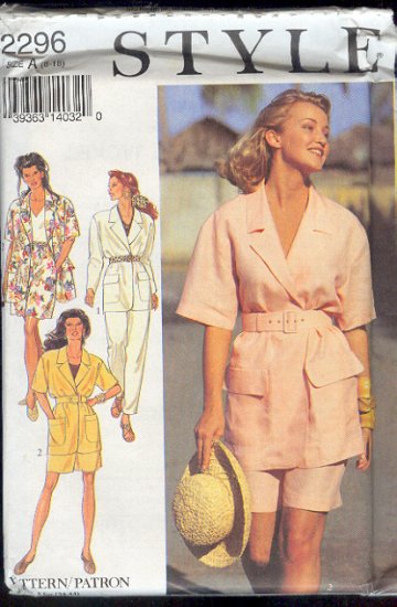 Style Sewing Pattern 2296 Jacket, Top, Pants and Shorts, Size 8-18