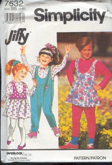 Simplicity Sewing Pattern 7532 Jumper and Jumpsuit, Size 5-6X