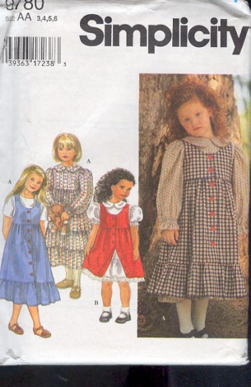 Simplicity Sewing Pattern 970 Sweet Dress and Over Jumper Size 3 - 6