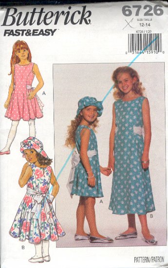 Butterick Sewing Pattern 6726 Dress for sizes 12 14