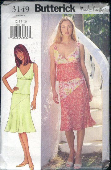 Butterick Sewing Pattern 3149 Soft flaired skirt and summery Tank top, Sizes 12 14 16