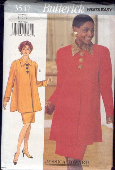 Butterick Sewing Pattern 3547 Top/Jacket and Skirt, Size 8 10 12