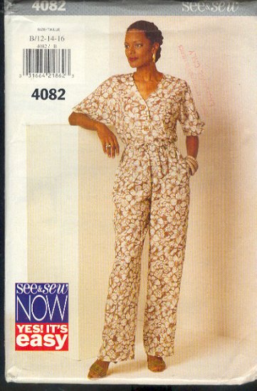Butterick Sewing Pattern 4082 Top and Pants, Sizes 12 - 16