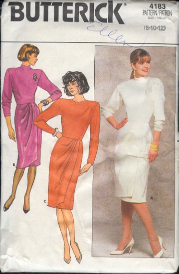 Butterick Sewing Pattern 4183 Top and Skirt with beautiful draped front, Size 8 - 12