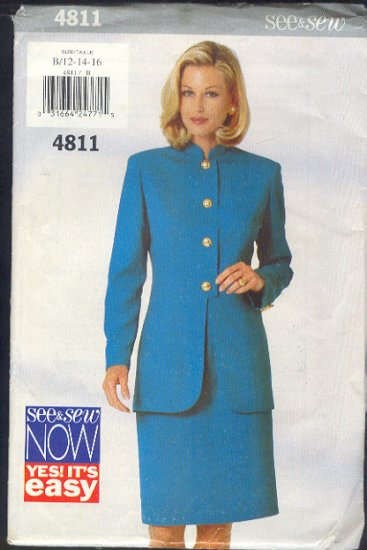 Butterick Sewing Pattern 4811, Handsome Suit, Size 12 14 16