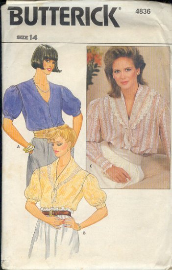 Buttreick Sewing Pattern 4836 Old Fashioned Blouse, Size 14