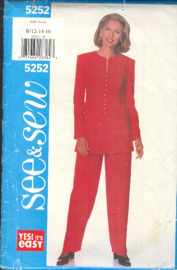 Butterick Sewing Pattern 5252 Tunic and Pants, Size 12 14 16