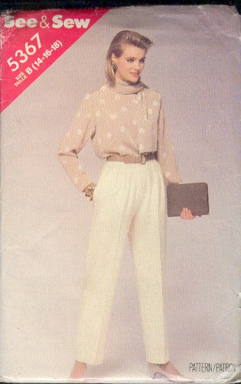 Butterick Sewing Pattern 5367 Blouse, Trousers and Scarf, Size 14 16 18