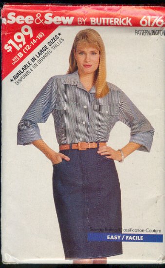 Butterick Sewing Pattern 6176 Blouse and Skirt Sizes 12 - 16