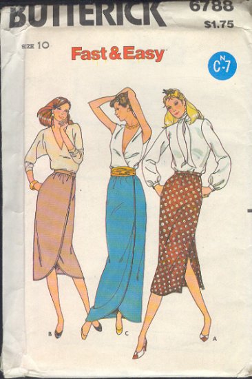 Butterick Sewing Pattern 6788 Three Skirts, Size 10