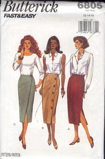 Butterick Sewing Pattern 6805 Three Skirts, Sizes 12 - 16
