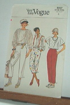 Vogue Sewing Pattern 9227 Pants, size 6