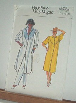 Vogue Sewing Pattern 9332 Duster Dress size 14 16 18