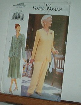 Vogue Sewing Pattern 9596 Pants, Flaired Skirt and Jacket/Tunic, Size 8 10 12