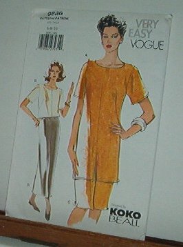 Vogue Sewing Pattern 9886 by Koko Beall, Tunic, Crop top and skirt in two lengths, Size 6 8 10