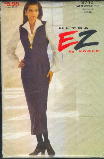 Vogue Sewing Pattern 8740 Jumper and Blouse, Size 6 8 10