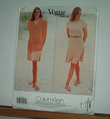 Vogue Sewing Pattern 1069 Calvin Klein Dress and Jacket Size 8 10 12
