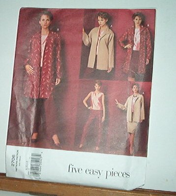 Vogue Sewing Pattern 2706 Skirt, Pants, Blouse and Jacket in two lengths. Size 8 10 12