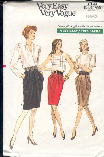 Vogue Sewing Pattern 7133 Three Skirts, size 6 8 10