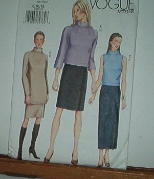 Vogue Sewing Pattern 7385 Skirt and two top styles, Size 8 10 12