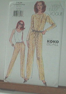 Vogue Sewing Pattern 7434 Pants, Blasoon blouse and tank top by Koko Beall, Size 6 8 10