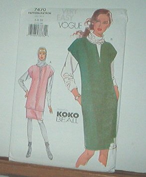 Vogue Sewing Pattern 7470 by Koko Beall, Tunic, skirt, Jumper, Size 6 8 10