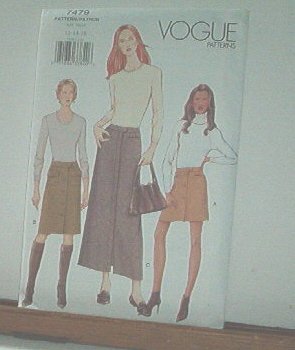Vogue Sewing Pattern 479 3 Skirts with pocket details, Size 12 14 16