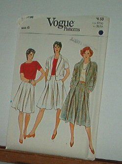 Vogue Sewing Pattern 8196 Jacket, Blouse, Skirt and Culottes, Size 6
