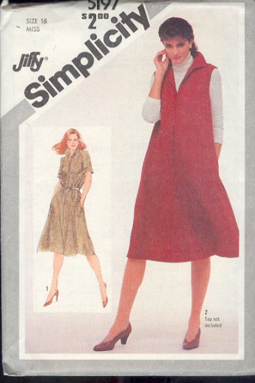 Simplicity Sewing Pattern 5197, Dress or Jumper also for maternity, Size 16
