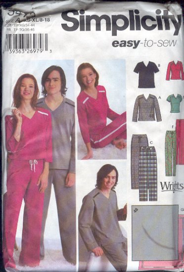 Simplicity Sewing Pattern 5473 Two Tops, Pants and Shawl Sizes 8 - 18