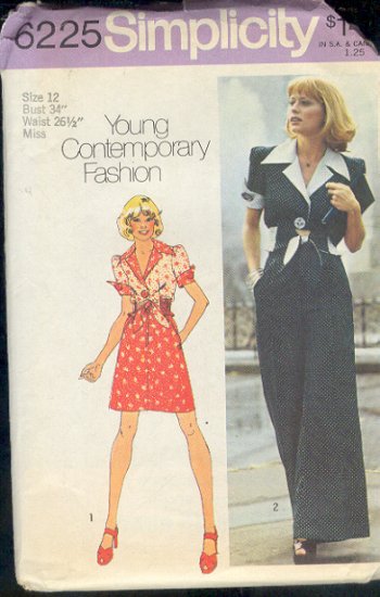 Simplicity Sewing Pattern, 6225 Dress and Jumpsuit, Size 12