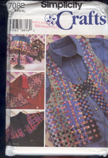 Simplicity Sewing Pattern 7082 Shirt Vest and Hat Ribbon Weaving, Size 6-24