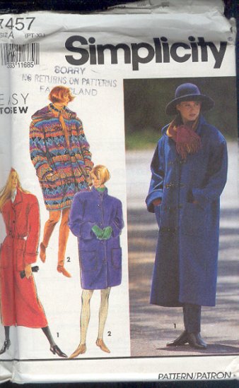 Simplicity Sewing Pattern 7457 Great Coat, Sizes 6-24