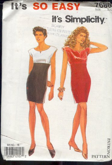 Simplicity Sewing Pattern 7680 Dress, Size 8 - 20