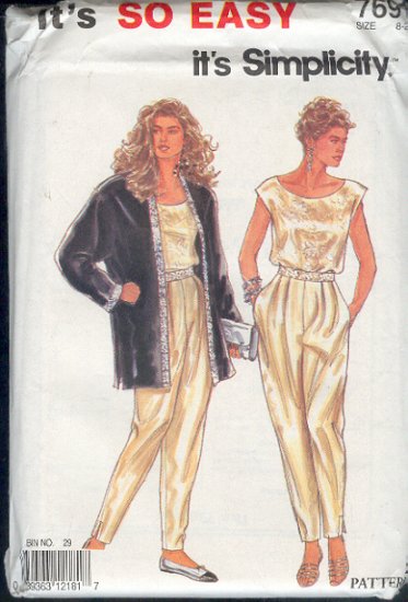 Simplicity Sewing Pattern 7691 Jacket, Top and Pants in Sizes 8 - 20