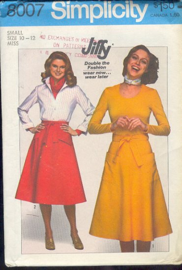 Simplicity Sewing Pattern 8007 Skirt, Size 10 - 12