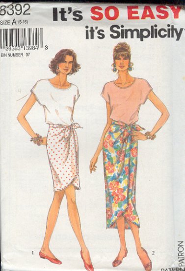 Simplicity Sewing Pattern, 8392 Top and Skirt in two lengths, Size 6-16