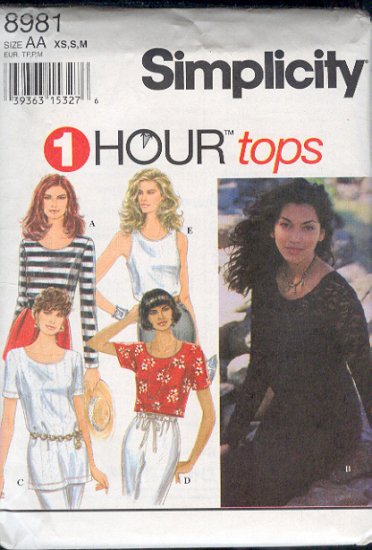 Simplicity Sewing Pattern 8981 Five easy tops, Size 6-16