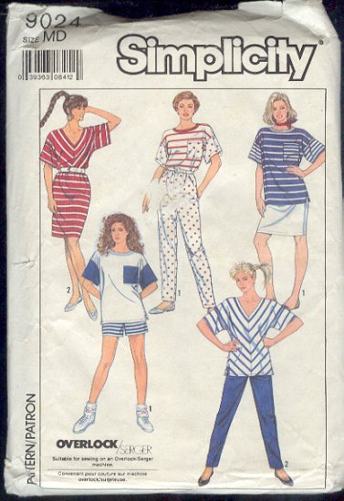 Simplicity Sewing Pattern 9024 Top, Pant, Shorts and Skirt, Size 14-16 Overlock