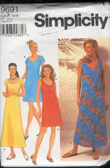 Simplicity Sewing Pattern 9691 Dress for Summer with four variations, Sizes 8 - 18