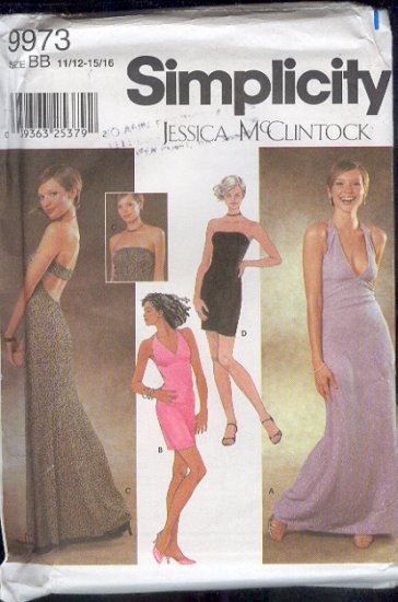 Simplicity Sewing Pattern 9973 Formal, Prom Dress, by Jessica McClintock, Sizes 11 - 16