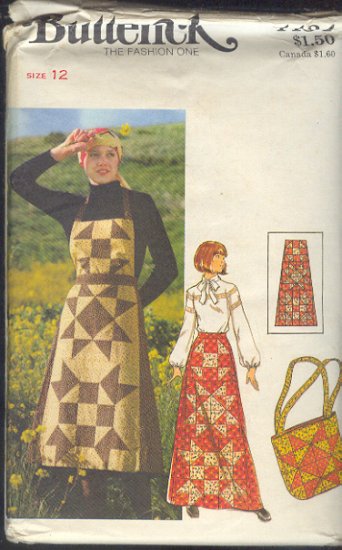 Butterick Sewing Pattern 4434, Apron, Skirt and Purse, Size 12