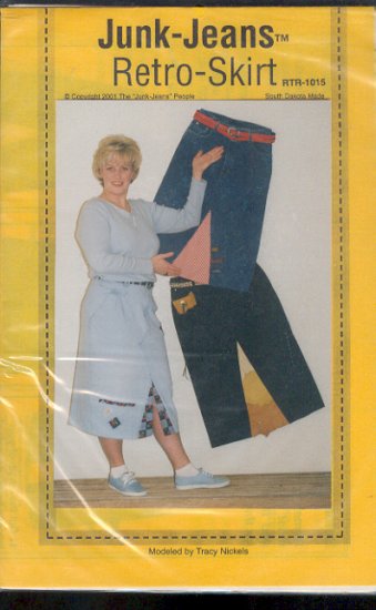 Sewing Pattern, Junk-Jeans, Retro Skirt, Requires one pair of jeans that fit you.