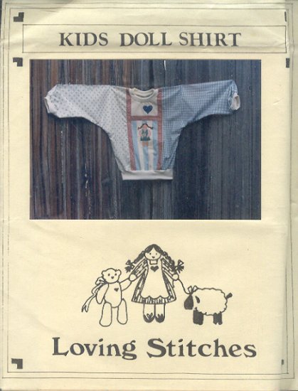Sewing Pattern Loving Stitches, Kids Doll shirt, Sizes 3 - 12