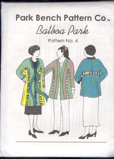 Sewing Pattern, Park Bench Pattern Co., alboa Park #4, Two jackets, Size 48" bust