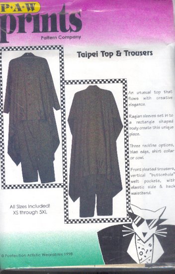 Sewing Pattern PAW Prints, Taipei Top and Trousers, XM - SL